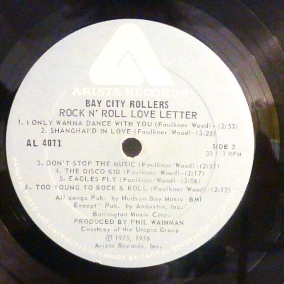 1976 Bay City Rollers ROCK N ROLL LOVE LETTER Vinyl Record LP Arista AL-4071 - Picture 4 of 4